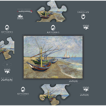 Vincent van Gogh's Fishing Boats on the Beach at Saintes-Maries (1888) 1000 Jigsaw Puzzle box 3D Modell