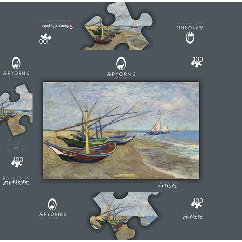 Vincent van Goghs Fishing Boats on the Beach at Saintes-Maries 1888 100 Jigsaw Puzzle box 3D Modell