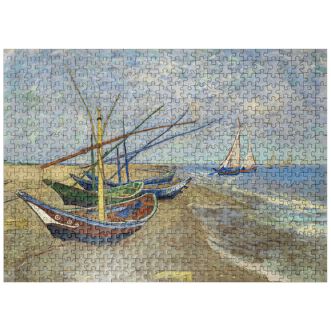 puzzleplate Vincent van Goghs Fishing Boats on the Beach at Saintes-Maries 1888 500 Jigsaw Puzzle