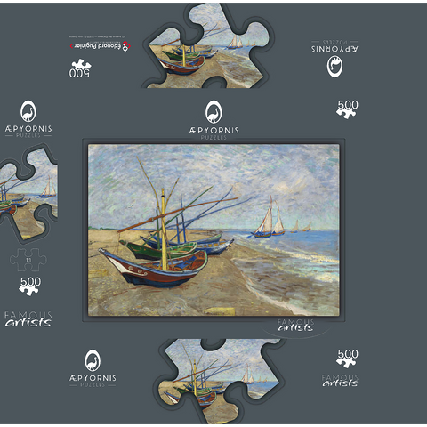 Vincent van Goghs Fishing Boats on the Beach at Saintes-Maries 1888 500 Jigsaw Puzzle box 3D Modell