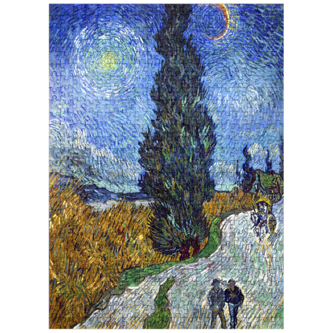 puzzleplate Vincent van Goghs Road with Cypress and Star 1890 500 Jigsaw Puzzle