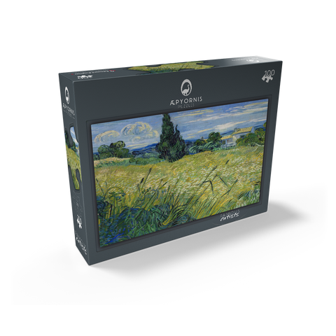 Vincent van Goghs Green Wheat Field with Cypress 1889 100 Jigsaw Puzzle box view1