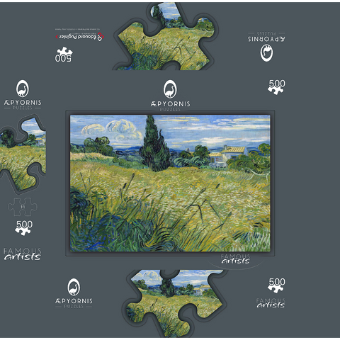 Vincent van Goghs Green Wheat Field with Cypress 1889 500 Jigsaw Puzzle box 3D Modell