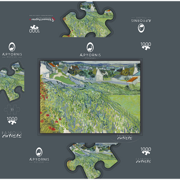 Vincent van Gogh's Vineyards at Auvers (1890) 1000 Jigsaw Puzzle box 3D Modell