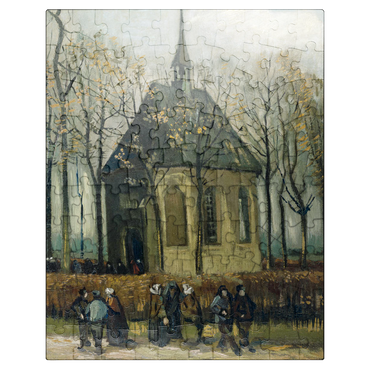 puzzleplate Vincent van Goghs Congregation Leaving the Reformed Church in Nuenen 1884 100 Jigsaw Puzzle