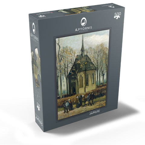 Vincent van Goghs Congregation Leaving the Reformed Church in Nuenen 1884 500 Jigsaw Puzzle box view1