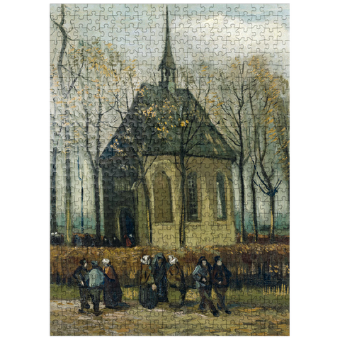 puzzleplate Vincent van Goghs Congregation Leaving the Reformed Church in Nuenen 1884 500 Jigsaw Puzzle