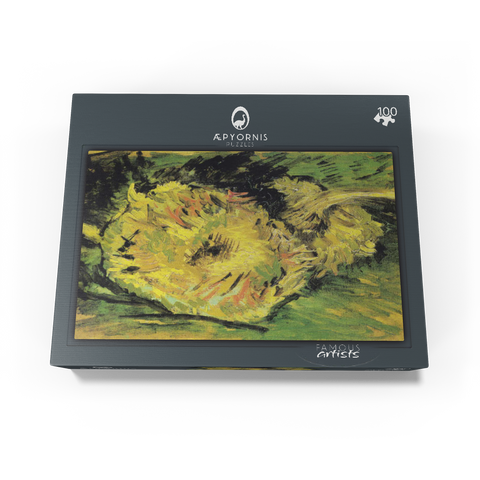 Vincent van Goghs Two Cut Sunflowers 1887 100 Jigsaw Puzzle box view1