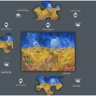 Vincent van Gogh's Wheatfield with Crows (1890) 1000 Jigsaw Puzzle box 3D Modell