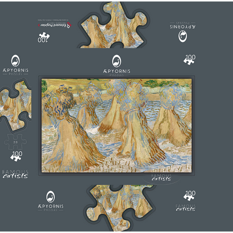 Vincent van Goghs Sheaves of Wheat 1890 100 Jigsaw Puzzle box 3D Modell