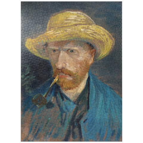 puzzleplate Vincent van Gogh's Self-Portrait with Straw Hat and Pipe (1887) 1000 Jigsaw Puzzle