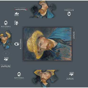 Vincent van Goghs Self-Portrait with Straw Hat and Pipe 1887 500 Jigsaw Puzzle box 3D Modell