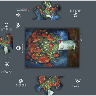 Vincent van Gogh's Vase with Poppies (1886) 1000 Jigsaw Puzzle box 3D Modell