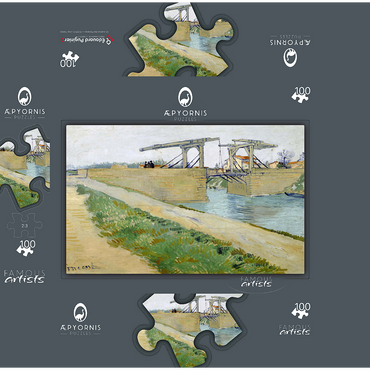 Vincent van Goghs The Langlois Bridge 1888 100 Jigsaw Puzzle box 3D Modell