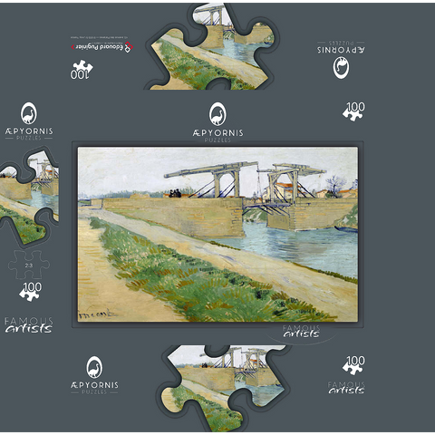 Vincent van Goghs The Langlois Bridge 1888 100 Jigsaw Puzzle box 3D Modell