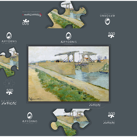 Vincent van Goghs The Langlois Bridge 1888 500 Jigsaw Puzzle box 3D Modell