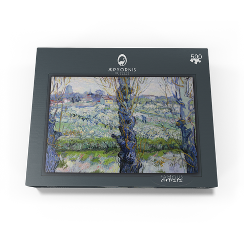 Vincent van Goghs View of Arles Flowering Orchards 1889 500 Jigsaw Puzzle box view1