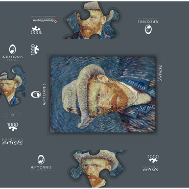 Vincent van Gogh's Self-Portrait with Grey Felt Hat (1887) 1000 Jigsaw Puzzle box 3D Modell