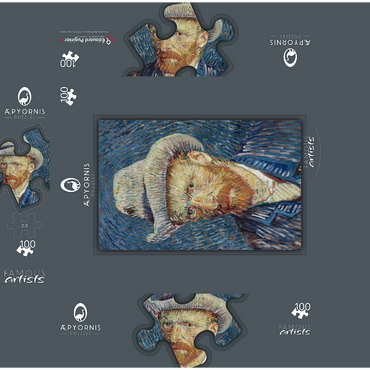 Vincent van Goghs Self-Portrait with Grey Felt Hat 1887 100 Jigsaw Puzzle box 3D Modell