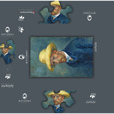 Vincent van Goghs Portrait of Theo van Gogh 1887 100 Jigsaw Puzzle box 3D Modell