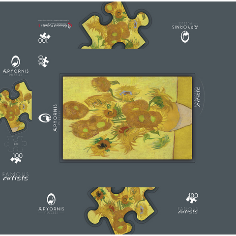 Vincent van Goghs Sunflowers 1888 100 Jigsaw Puzzle box 3D Modell