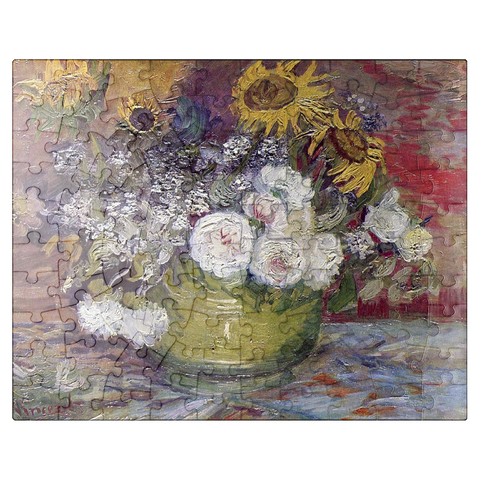 puzzleplate Vincent van Goghs Bowl With Sunflowers Roses And Other Flowers 1886 100 Jigsaw Puzzle