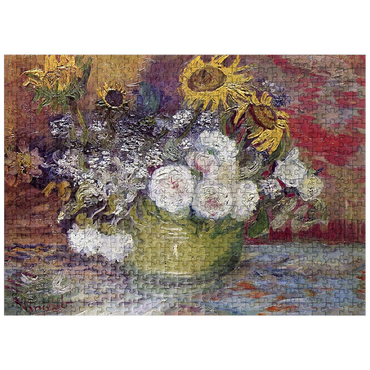 puzzleplate Vincent van Goghs Bowl With Sunflowers Roses And Other Flowers 1886 500 Jigsaw Puzzle