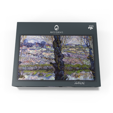 Vincent van Goghs View of Arles Flowering Orchards 1889 100 Jigsaw Puzzle box view1