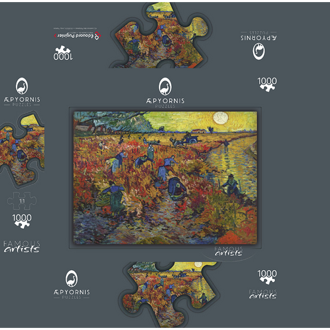Vincent van Gogh's The Red Vineyard (1888) 1000 Jigsaw Puzzle box 3D Modell