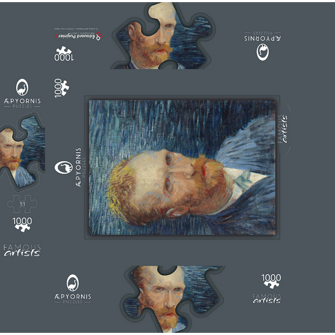 Vincent van Gogh's Self-Portrait (1887) 1000 Jigsaw Puzzle box 3D Modell