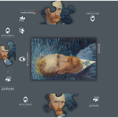 Vincent van Goghs Self-Portrait 1887 100 Jigsaw Puzzle box 3D Modell