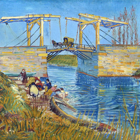 Vincent van Goghs The Langlois Bridge at Arles with Women Washing 1888 100 Jigsaw Puzzle 3D Modell