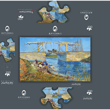 Vincent van Goghs The Langlois Bridge at Arles with Women Washing 1888 100 Jigsaw Puzzle box 3D Modell