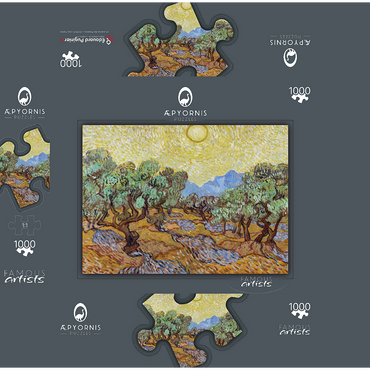 Vincent van Gogh's Olive Trees (1889) 1000 Jigsaw Puzzle box 3D Modell
