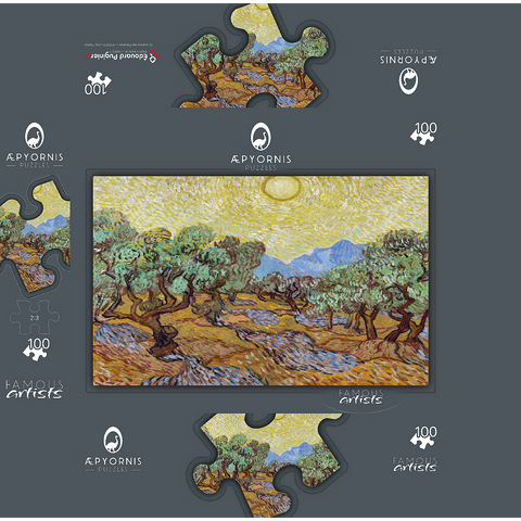 Vincent van Goghs Olive Trees 1889 100 Jigsaw Puzzle box 3D Modell
