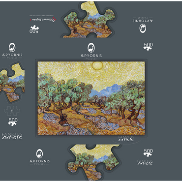 Vincent van Goghs Olive Trees 1889 500 Jigsaw Puzzle box 3D Modell