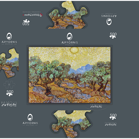 Vincent van Goghs Olive Trees 1889 500 Jigsaw Puzzle box 3D Modell