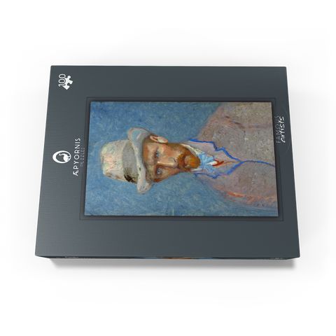 Vincent van Goghs Self-portrait with a Gray Straw Hat 1887 100 Jigsaw Puzzle box view1