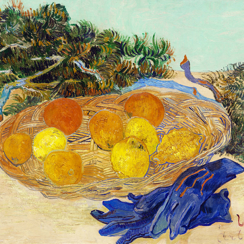 Still Life of Oranges and Lemons with Blue Gloves (1889) by Vincent van Gogh 1000 Jigsaw Puzzle 3D Modell