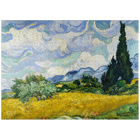 puzzleplate Wheat Field with Cypresses (1889) by Vincent van Gogh 1000 Jigsaw Puzzle