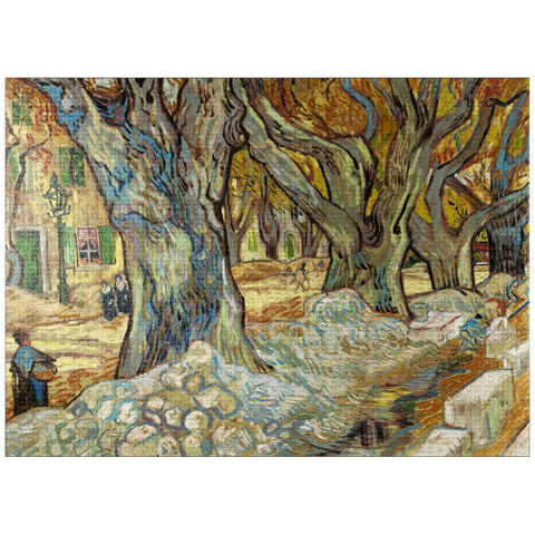 puzzleplate The Large Plane Trees (Road Menders at Saint-Rémy) (1889) by Vincent van Gogh 1000 Jigsaw Puzzle