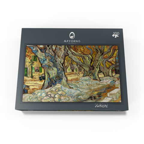 The Large Plane Trees Road Menders at Saint-Rémy 1889 by Vincent van Gogh 100 Jigsaw Puzzle box view1