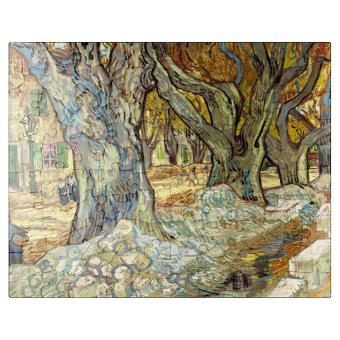 puzzleplate The Large Plane Trees Road Menders at Saint-Rémy 1889 by Vincent van Gogh 100 Jigsaw Puzzle