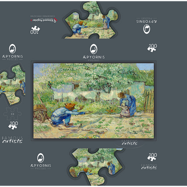 First Steps after Millet 1890 by Vincent van Gogh 100 Jigsaw Puzzle box 3D Modell