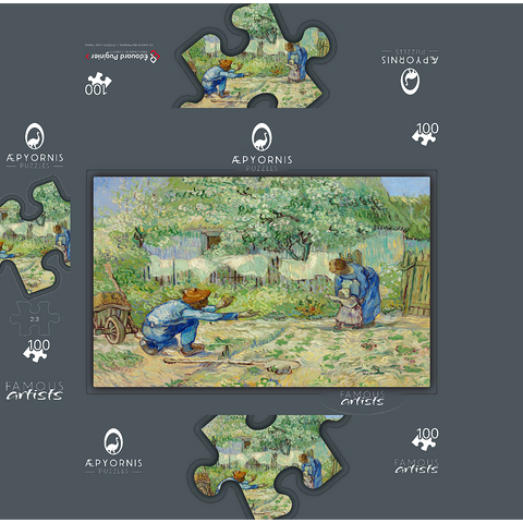 First Steps after Millet 1890 by Vincent van Gogh 100 Jigsaw Puzzle box 3D Modell