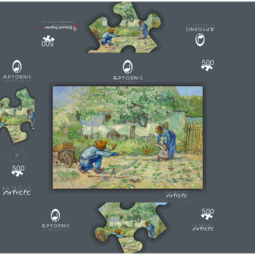 First Steps after Millet 1890 by Vincent van Gogh 500 Jigsaw Puzzle box 3D Modell
