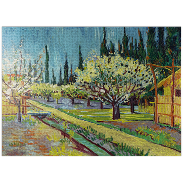 puzzleplate Orchard Bordered by Cypresses (1888) by Vincent van Gogh 1000 Jigsaw Puzzle