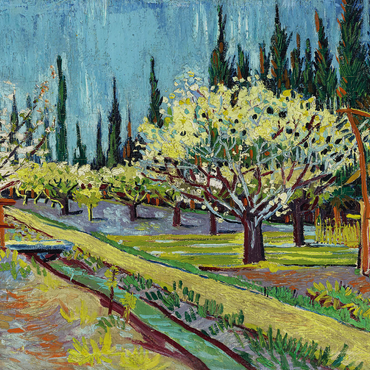 Orchard Bordered by Cypresses (1888) by Vincent van Gogh 1000 Jigsaw Puzzle 3D Modell