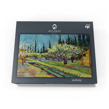 Orchard Bordered by Cypresses 1888 by Vincent van Gogh 100 Jigsaw Puzzle box view1