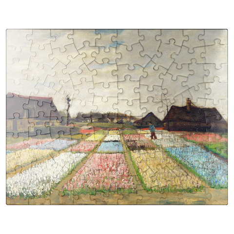 puzzleplate Flower Beds in Holland 1883 by Vincent van Gogh 100 Jigsaw Puzzle